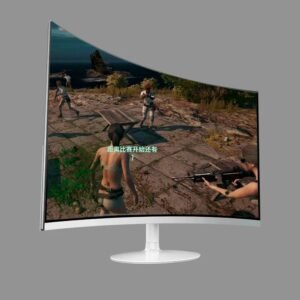 Large Screen Gaming Curved White Monitor 1920×1080