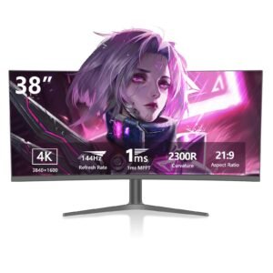 Super Wide 37.5 38 inch Borderless Gaming LCD Monitor 4K 144HZ Curved HD Adjustable Stand LED Pc Monitor