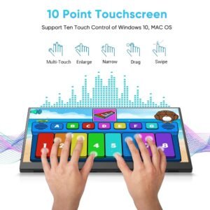 15.6 Inch Portable 1080P USB-C HDR Dual Premium Speakers IPS External Display Monitor Touchscreen Compatible Premium Interfaces