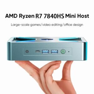 Cheapest Small Mini PC Win10/11  Fanless PC 7840HS  Quad Core 2Lan  4K Gaming  Computer