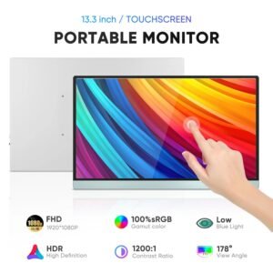 Portable USB Type-C Monitor 1080P 13 Inch Touch Screen Cheap Gaming IPS  Monitor Display Travel Monitor for Laptop