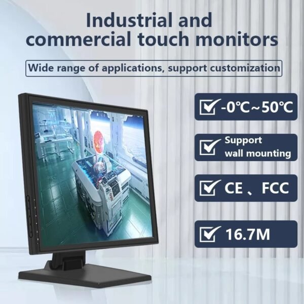 Customizable Capacitance Touch Screen Monitor 17 Inch  Display   Computer Monitor Support Win/Linux Used in Industrial Commerce - Image 4